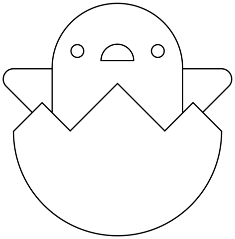 Hatching Chick Emoji Coloring Page